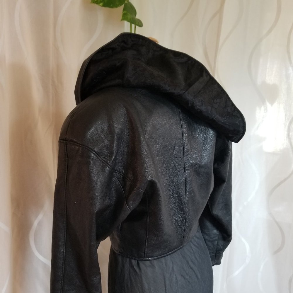 Vintage 1980s moto jacket, Back leather jacket, designer size Medium - Picture 9 of 15
